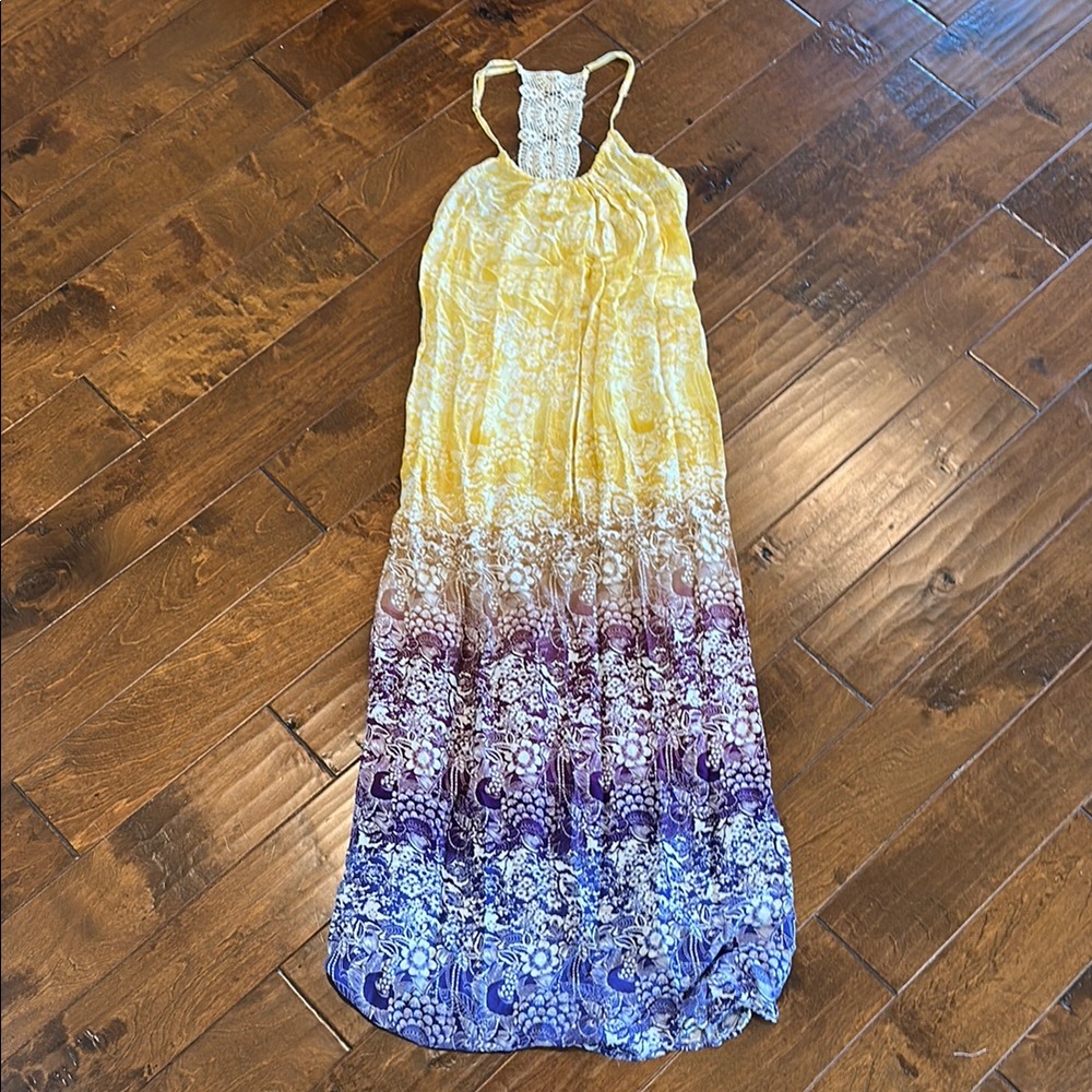 Forever 21 Yellow and Purple Ombre Maxi Dress